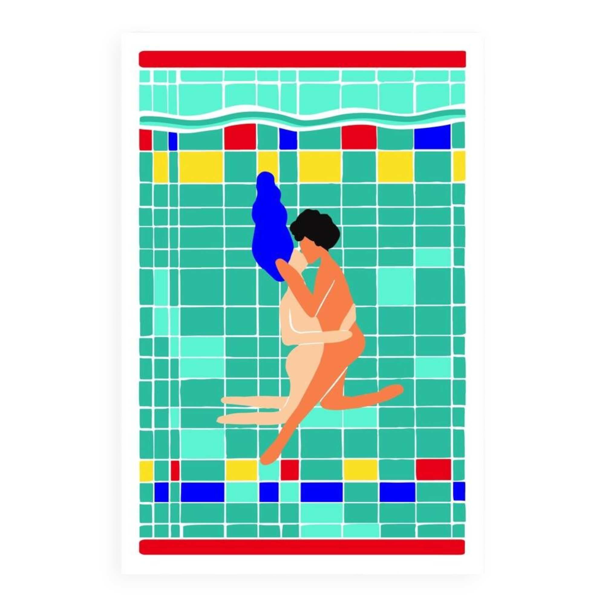 Art Illustration, The Swimmers, signed by the Artist Sho