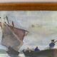 Oil on canvas under glass “Venetian lagoon fisherman”