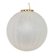 Extra Large Murano glass, handblown "frosted drop" pendant with brass detail