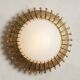 Pair of brutalist sun wall sconces in gold