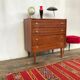 Scandinavian vintage chest of drawers with 4 exotic teak-style wooden drawers 1950 1960