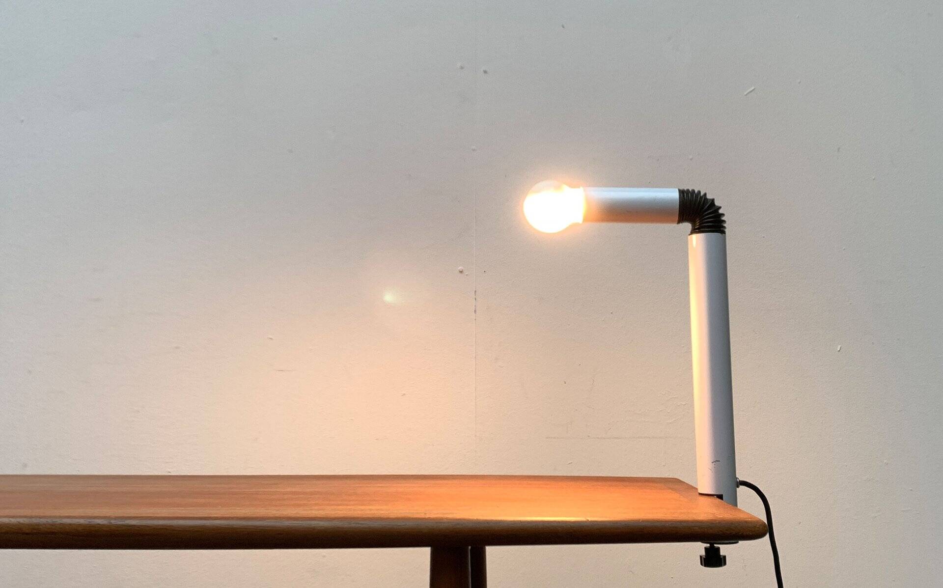 Periscopio clamp table lamp from the Italian space age mid-century by Danilo & Corrado Aroldi for Stilnovo, 1960s.