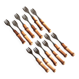 Dessert forks with bamboo handle 60'