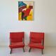 Authentic ARFLEX Italy T-Line lounge chair pair