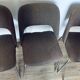 4 fabric and metal chairs