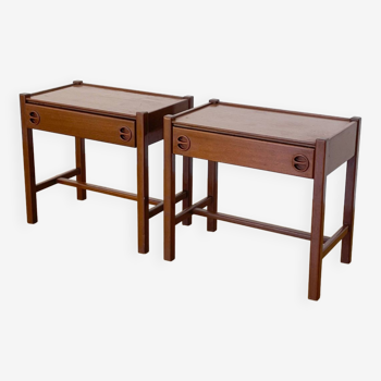 Pair of Scandinavian wooden bedside tables, 1960s