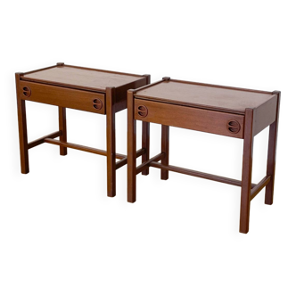 Pair of Scandinavian wooden bedside tables, 1960s
