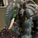 Large flamed ceramic elephant 1960