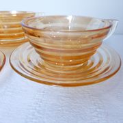 6 tasses et sous-tasses gondolo en verre nacré irisé