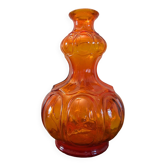 Vase en verre orange retro