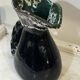 Sculptural pitcher Vallauris in glazed ceramic green and brown, France