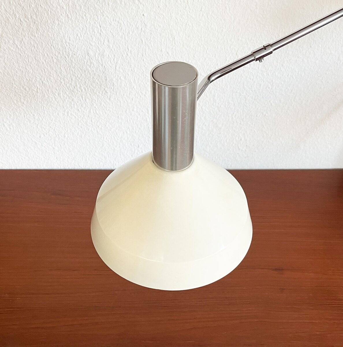 Mid-century minimalist Swiss table lamp with a clamp by Rosemarie and Rico Baltensweiler for Baltensweiler, 1950s.