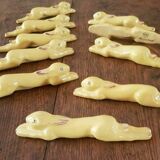 Set of 10 knife rests in Malicorne earthenware by Emile Tessier