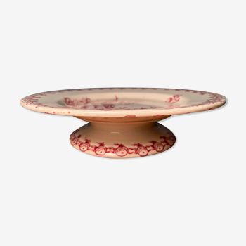 Compotier Terre de Fer XIXème porcelaine opaque de Gien, modèle Chardons