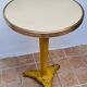 Vintage Thonet bistro table in yellow lacquered metal and Formica top