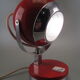 Seventies Space Age Eyeball table lamp in red and chrome laqué metal