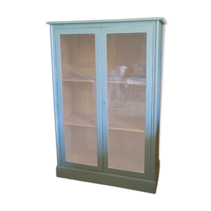 Vitrine bois patine verte