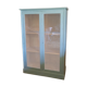 Green patina wooden display cabinet