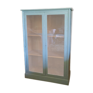 Vitrine bois patine verte