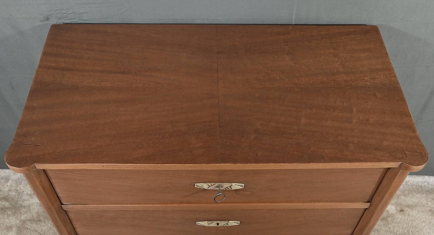 Small mahogany veneer chest of drawers, Art Deco – 1940