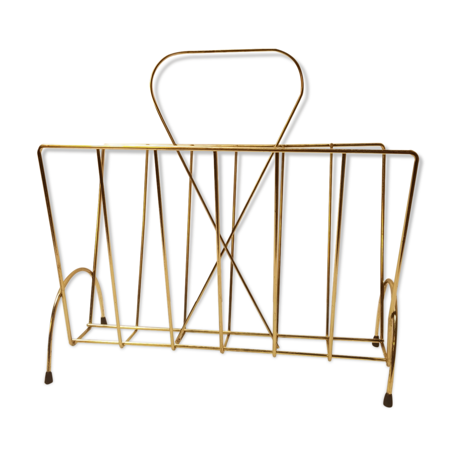 Magazine holder - brass magazine holder with - 60s