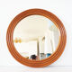 Round mirror in vintage rattan bamboo