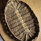 Page 1 of 6 Oval hard wicker tray with two handles