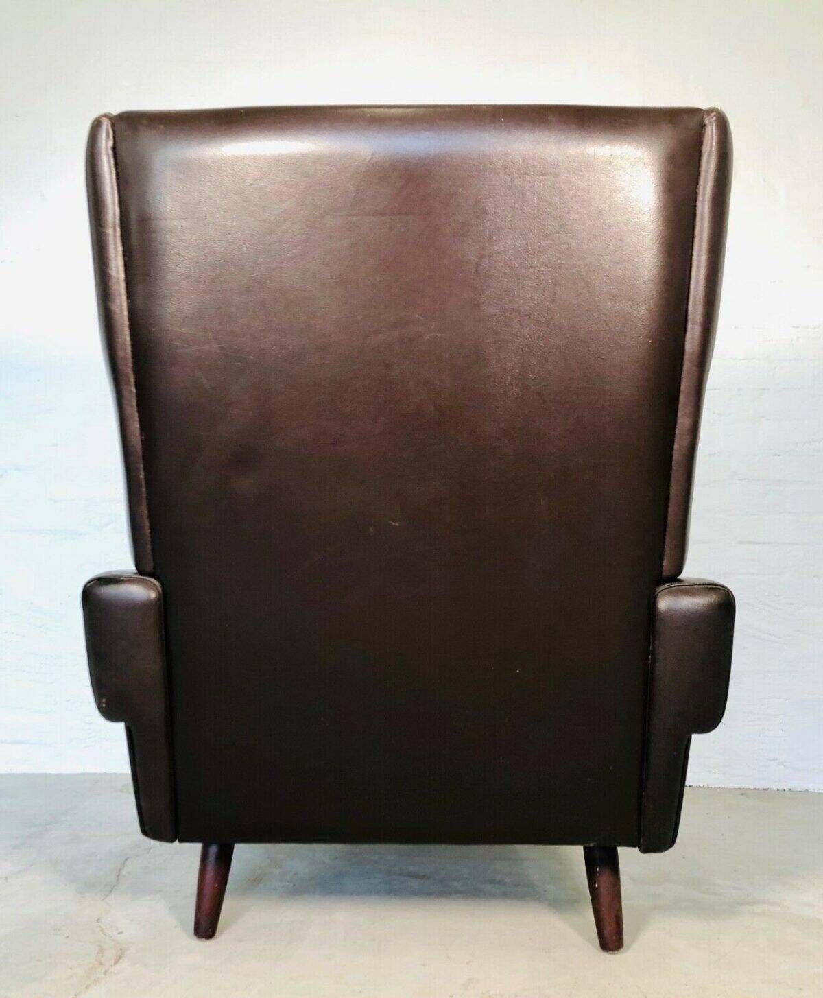 Vintage Danish mid-century Svend Skipper high back lounge chair 1965