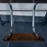 Old retractable wooden stepladder