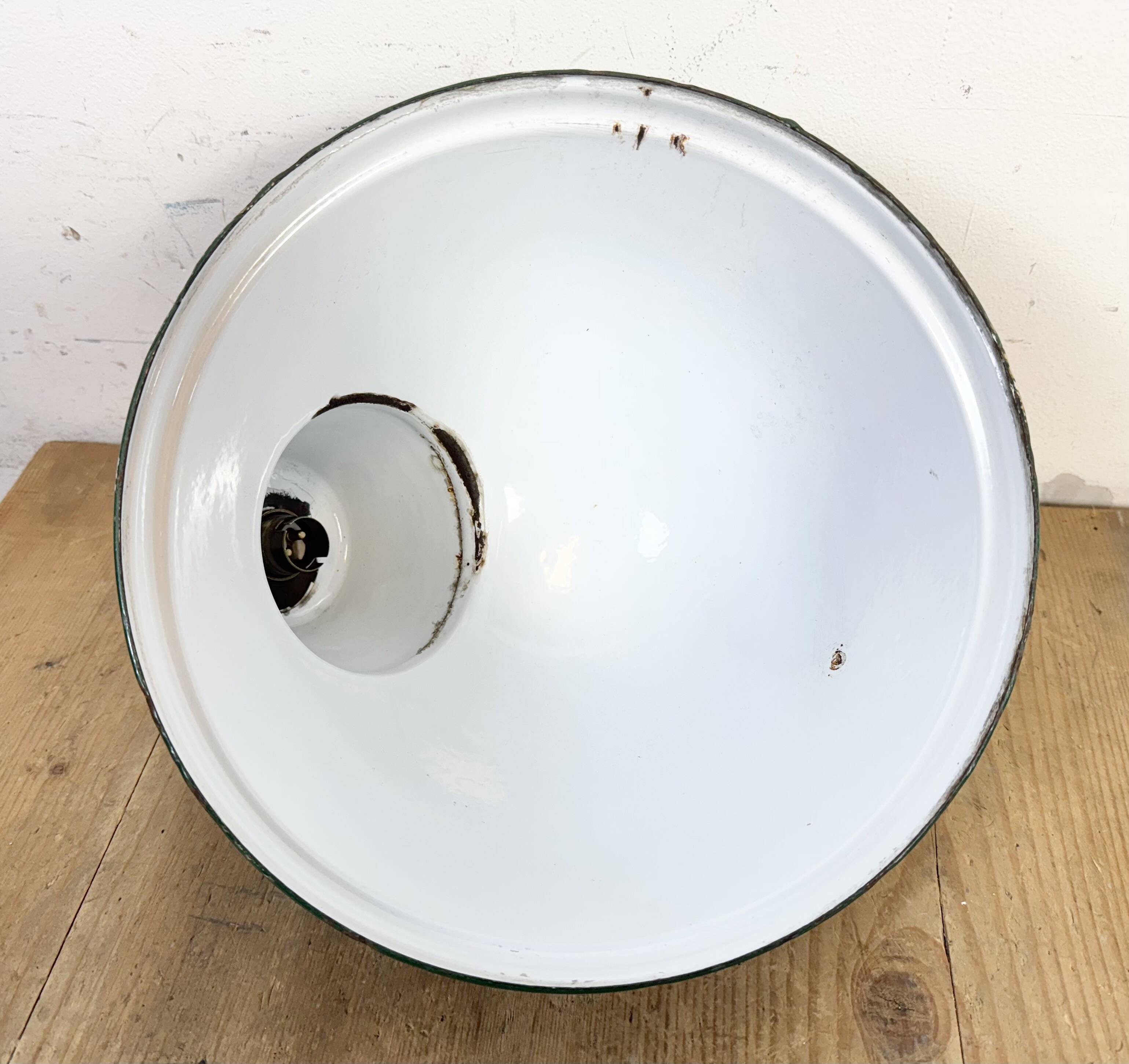 Industrial Green Enamel Factory Pendant Lamp, 1960s