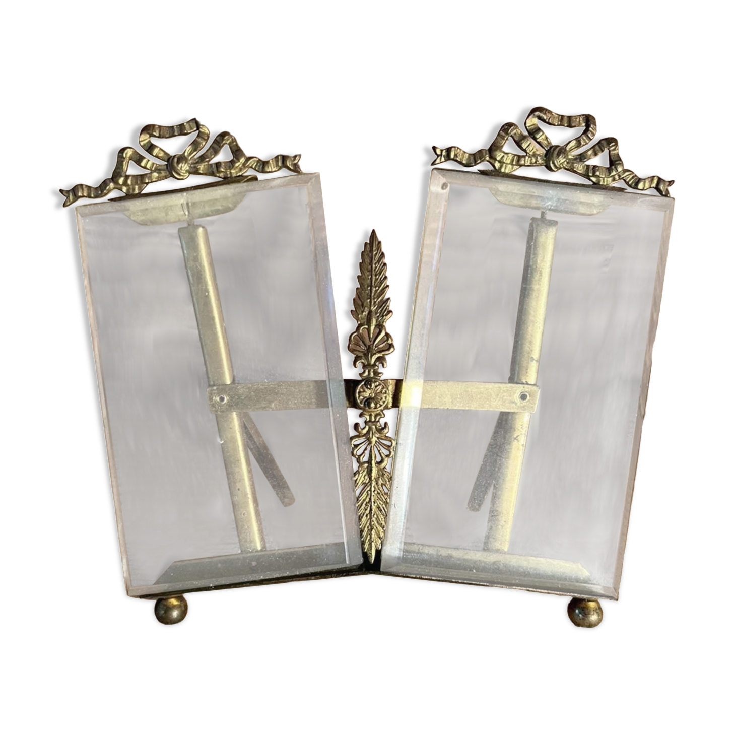 Double photo frame louis XV beveled glass