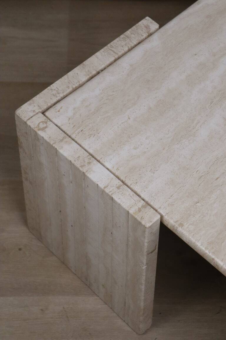 Travertine coffee table, 1980