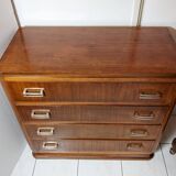 Commode de banquier d'époque art déco circa 1920 en acajou et placage d'acajou