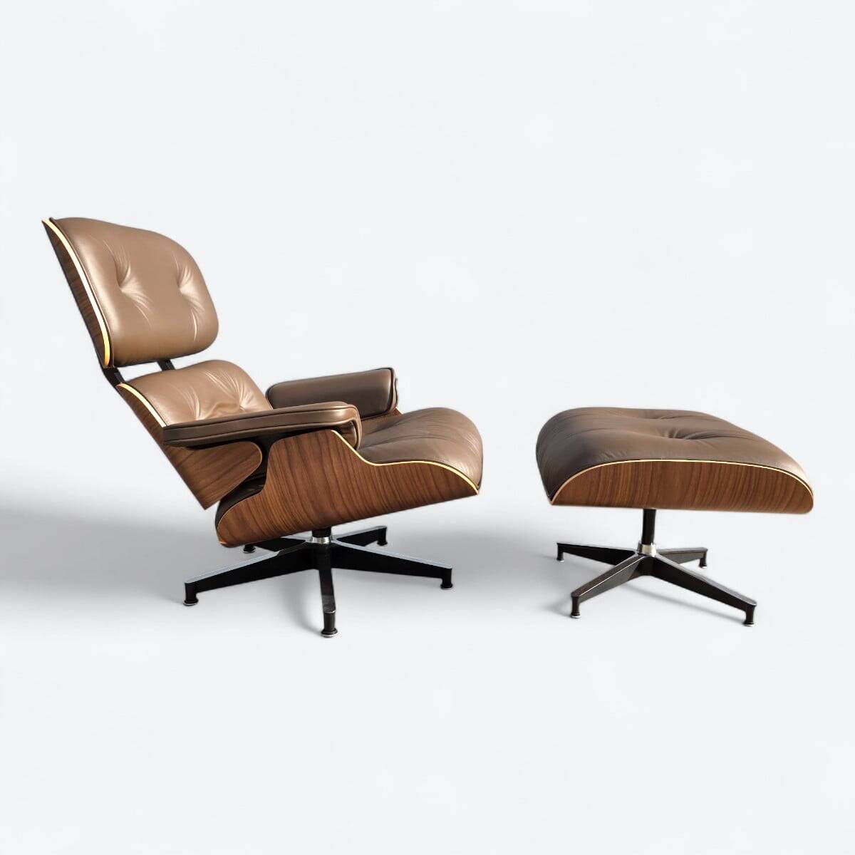 Brown & Walnut Herman Miller Original Eames Tall Lounge Chair & Ottoman