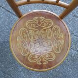 Set of 4 bistro chairs, wooden seats 1925