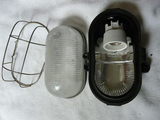 Wall lamp porthole lamp metal glass streaked grid vintage industrial design