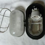 Wall lamp porthole lamp metal glass streaked grid vintage industrial design