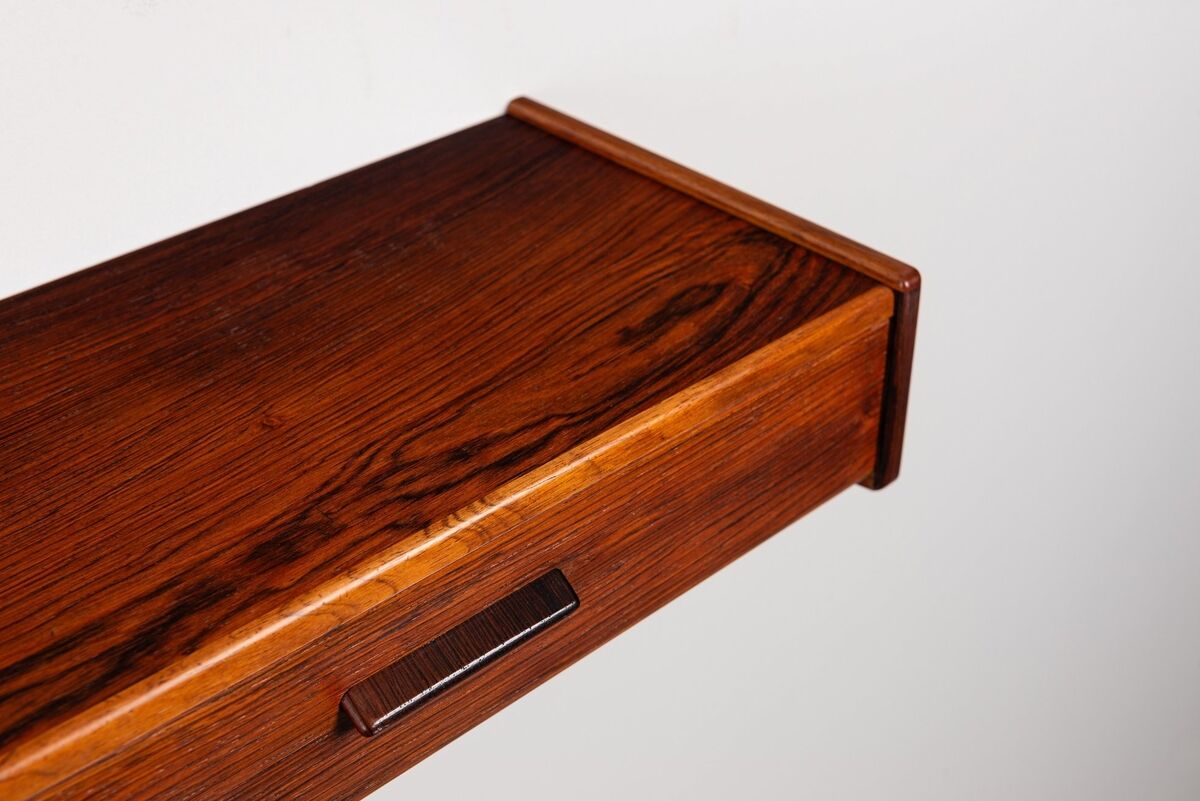 Pair of Scandinavian floating nightstands rosewood Denmark 1960