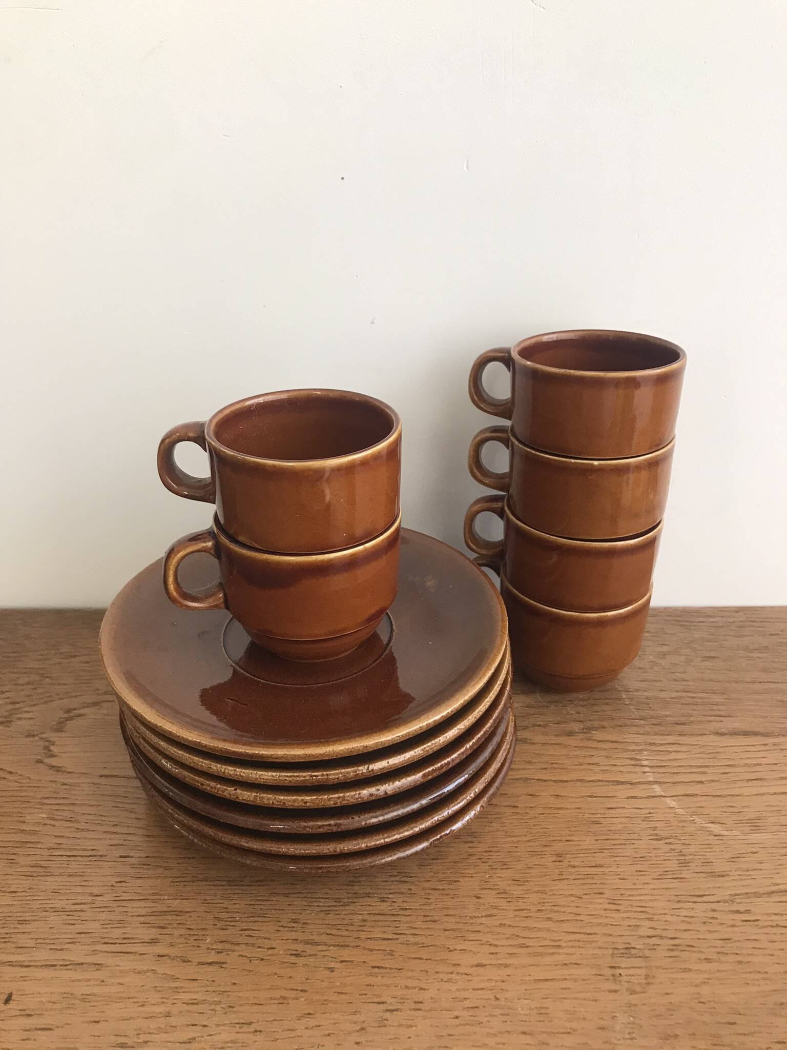 Set of 6 Fina England coffee cups with saucers