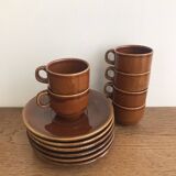 Set of 6 Fina England coffee cups with saucers