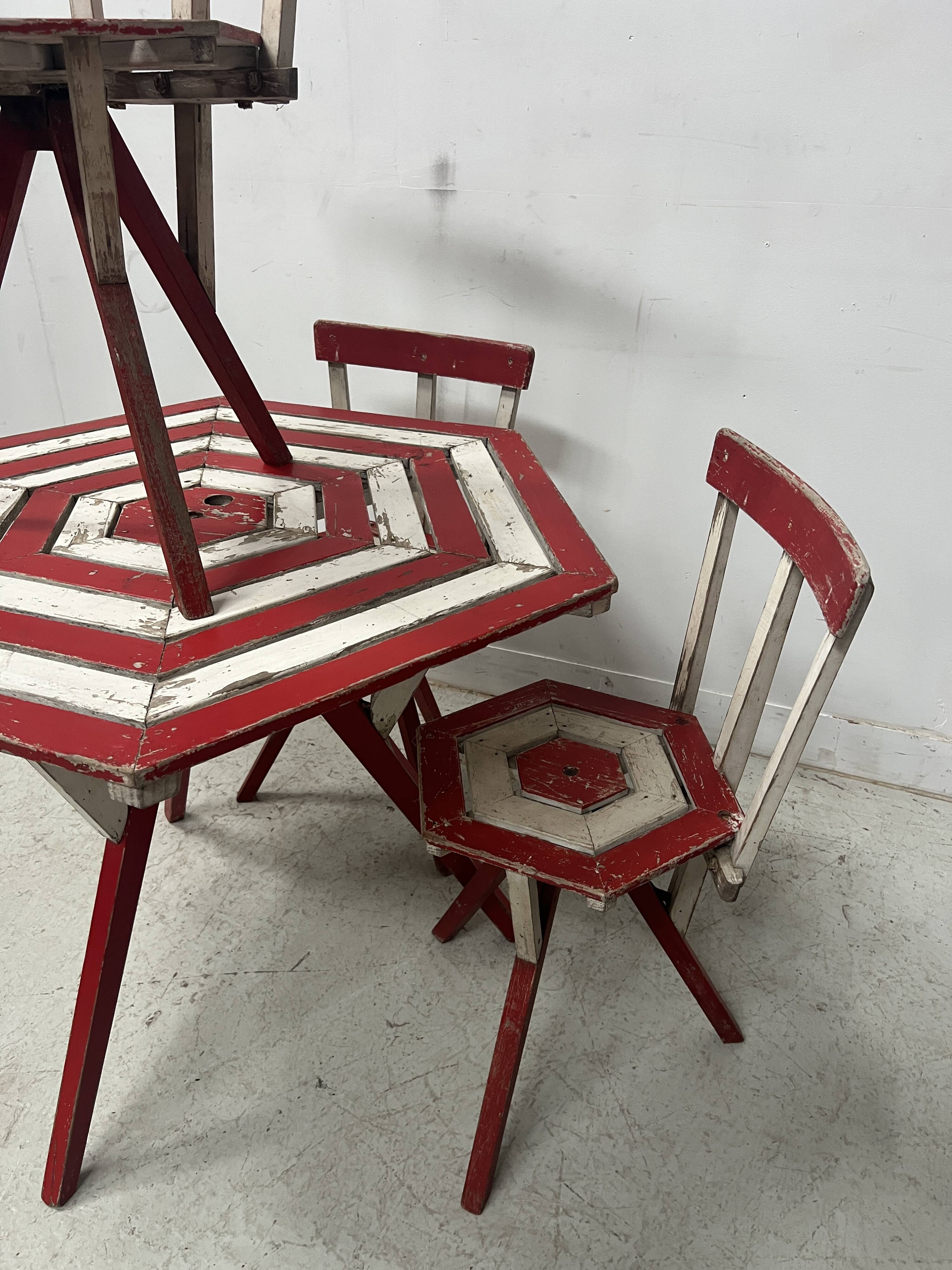 20th century lacquered beech garden furniture set