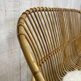 Vintage rattan bench