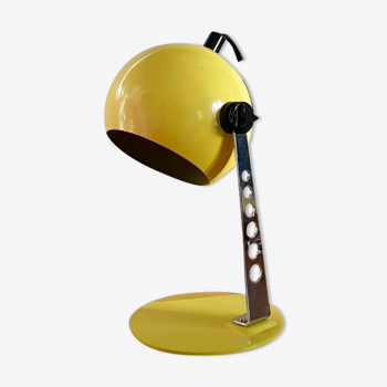 Lampe boule chrome et métal jaune