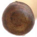 Large ethnic style bowl in orange terracotta, early 20th century