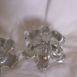 Glass or crystal flower candle holders