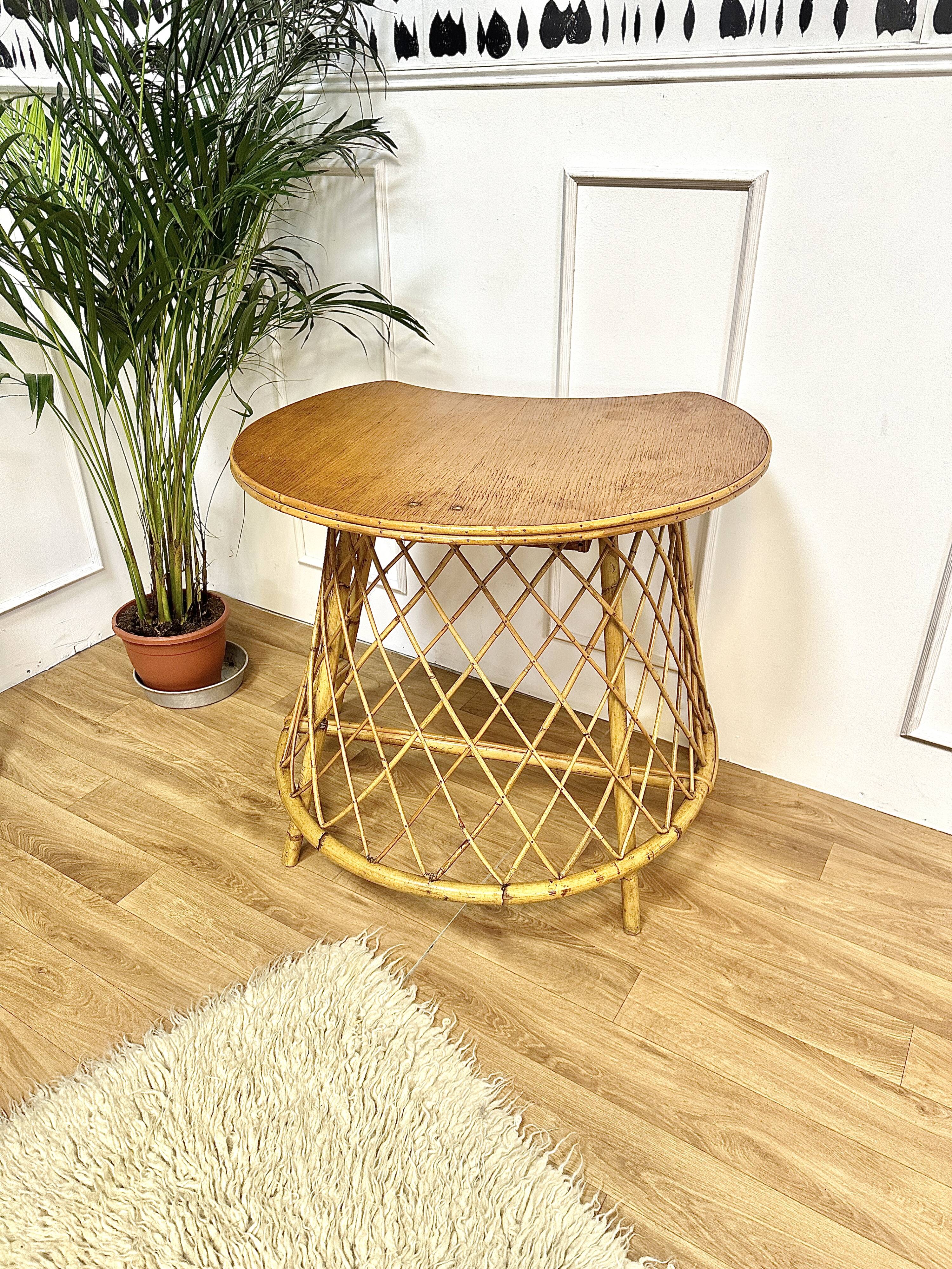 Vintage rattan table, desk
