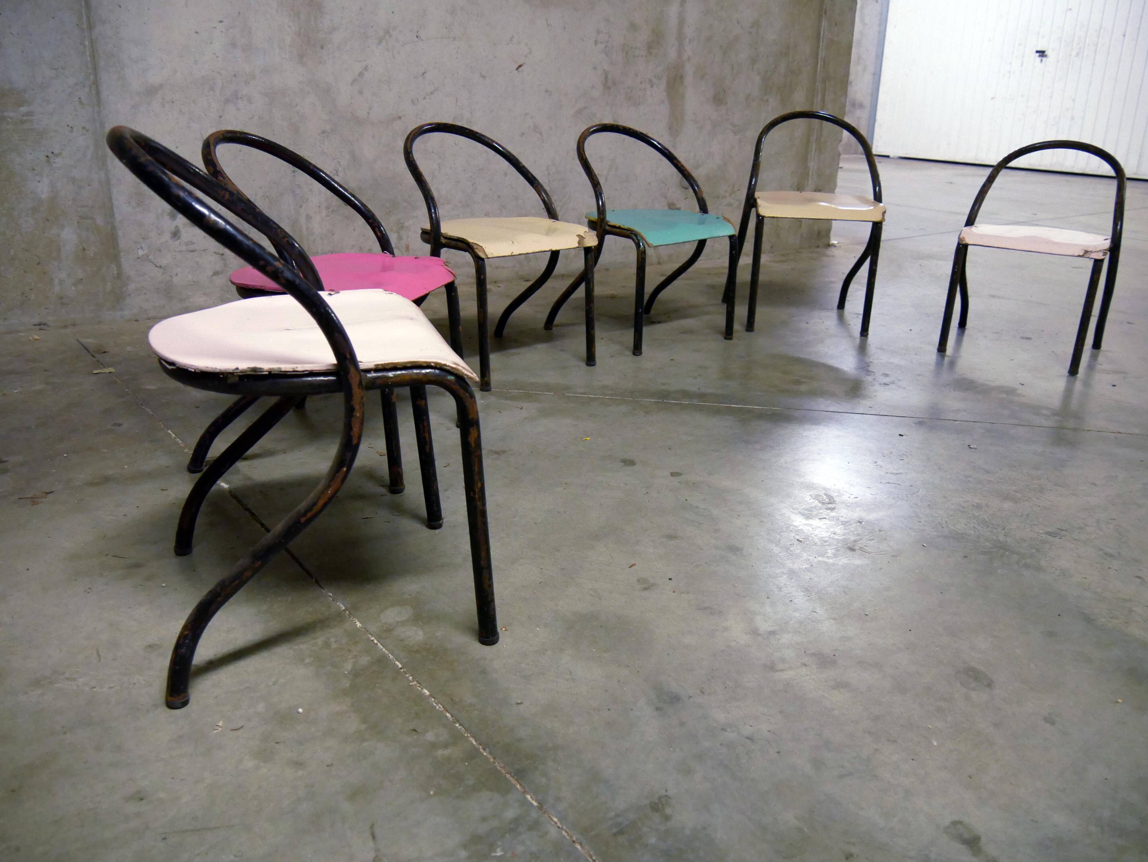 Série de 6 chaises enfant style Hitier - Vintage 1940 1950