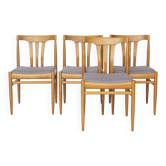Set of 4 Vintage German Dining Chairs, 1960s, Beechwood Frame, Newly Uphols