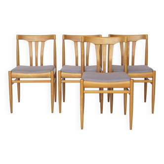 Set of 4 Vintage German Dining Chairs, 1960s, Beechwood Frame, Newly Uphols