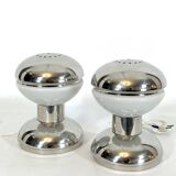 2 lampes de table en chrome et verre Goffredo Reggiani, des années 70